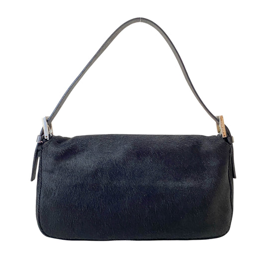 Baguette Black Pony Hair Shoulder Bag