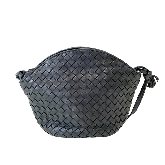 Intrecciato Black Shoulder Bag