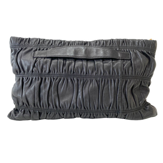 Black Leather Clutch Bag