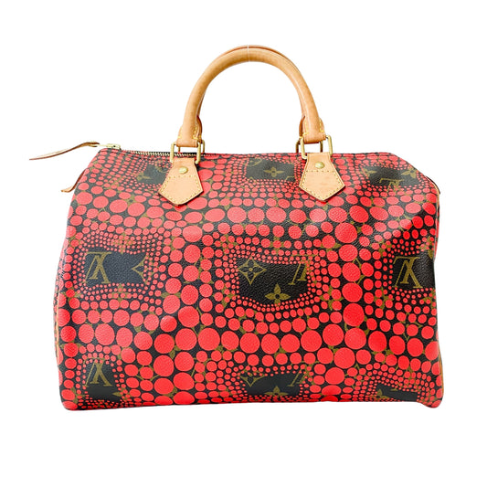 Yayoi Kusama Monogram Pumpkin Dot Speedy 30 Red