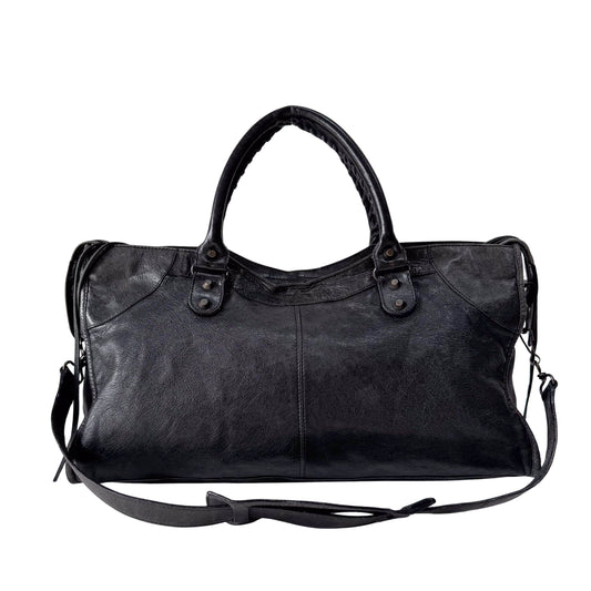 The City Grey Leather Hand bag