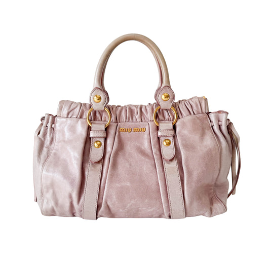Vitello Bauletto Light Pink Leather Shoulder Bag