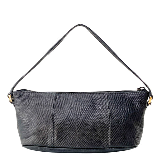Black Leather Pouch Handbag