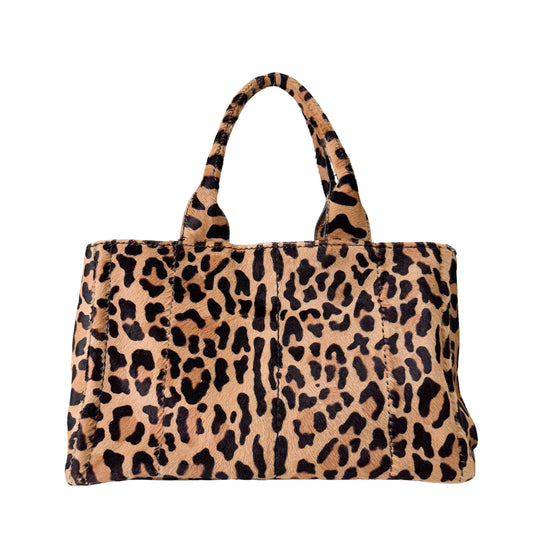 Yellow Jaguar Print Pony Hair Shoulder Bag
