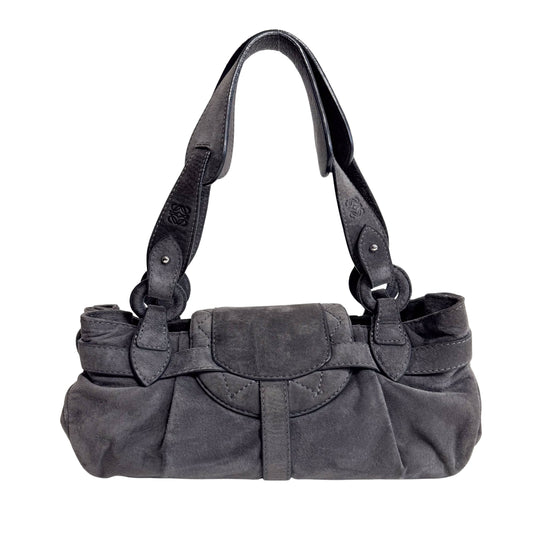 Suede Grey Mini Shoulder Bag