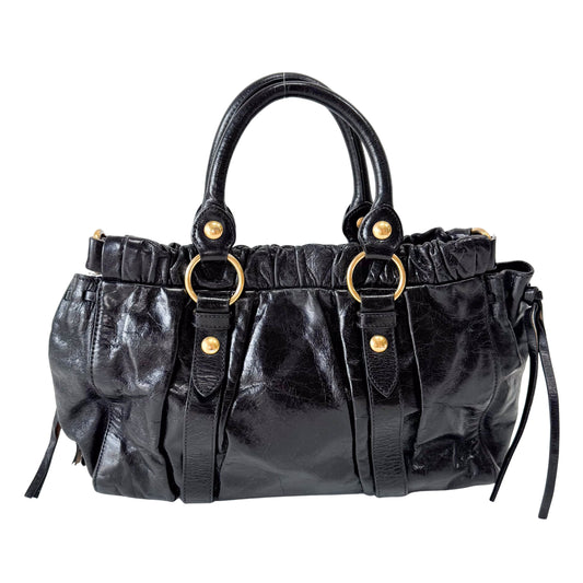 Vitello Black Leather Bag