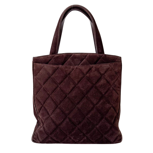 Matelassé Brown Suede Bag