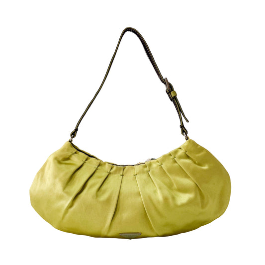 Satin Green Hobo Shoulder Bag