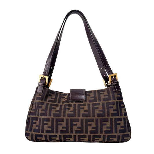 Zucca Brown Canvas Shoulder Bag