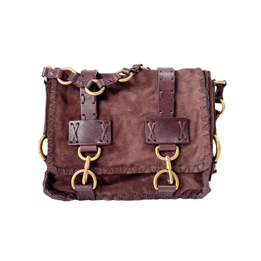 Brown Suede Shoulder Bag