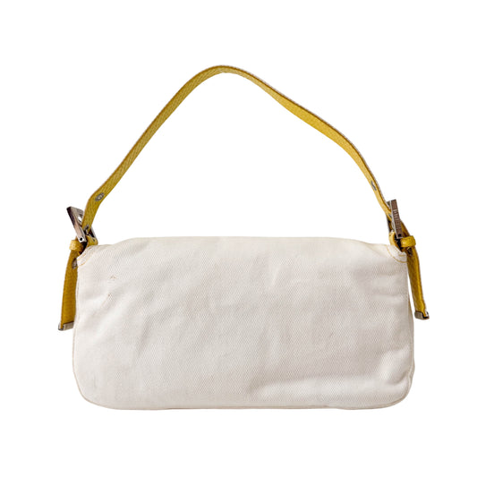 Baguette Neutral Denim Shoulder Bag