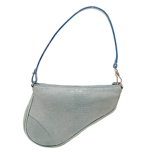Saddle Blue Lizard Bag