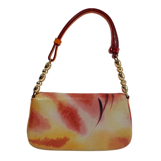 Malice Pearl Mini Leather Orange Shoulder Bag