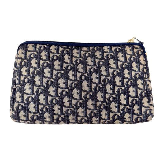 Trotter Navy Oblique Canvas Pouch