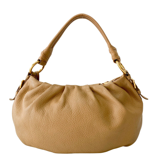 Neutral Leather Shoulder Bag