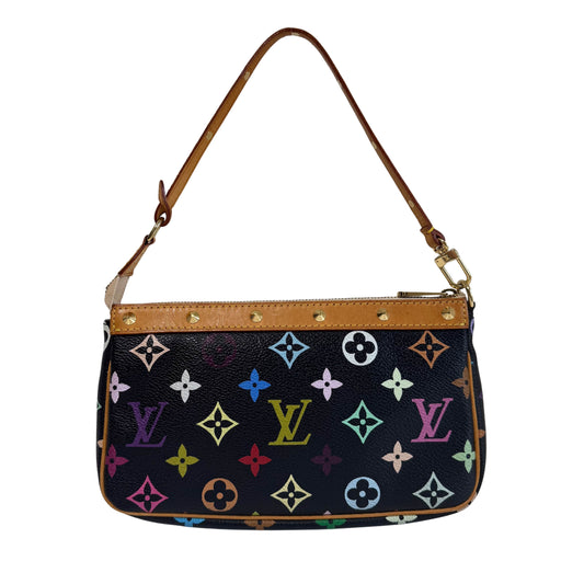 LV × Takashi Murakami Black Multi Colour Pochette Accesories