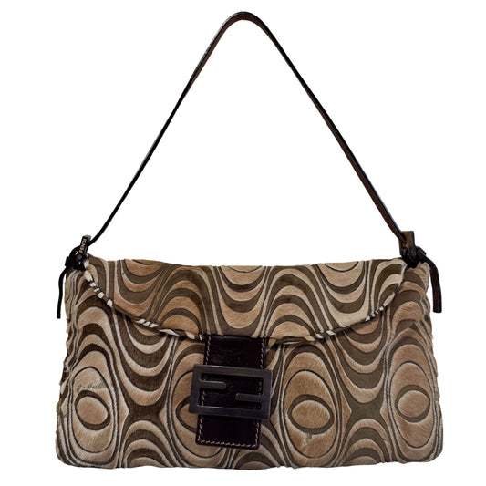 Limited Edition Brown Pony Hair and Velvet Shoulder Bag