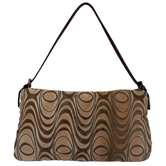 Limited Edition Brown Pony Hair and Velvet Shoulder Bag