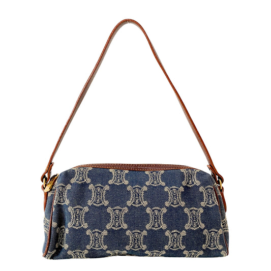 Macadam Triomphe Blue Denim Shoulder Bag