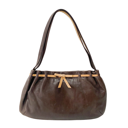 Ribbon Brown Leather Bag