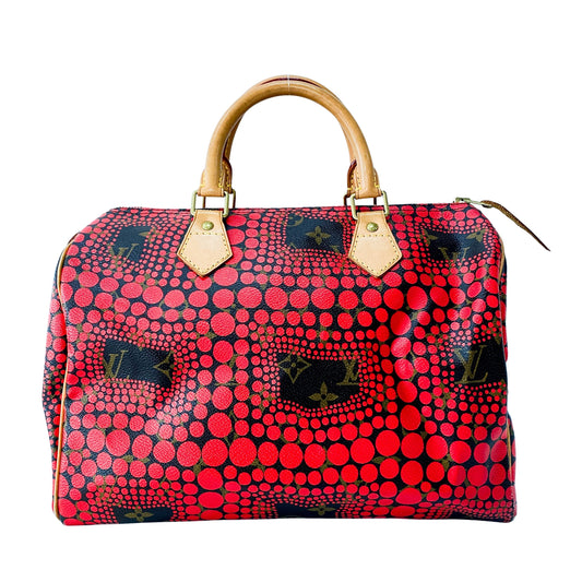 Yayoi Kusama Monogram Pumpkin Dot Speedy 30 Red