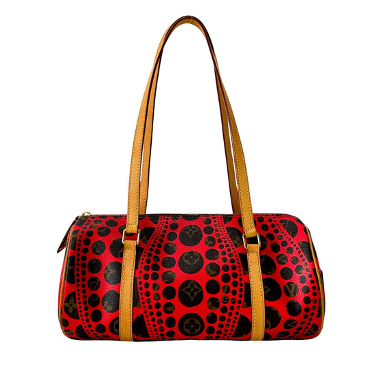 Yayoi Kusama Monogram Pumpkin Dot Papillon Red Shoulder Bag