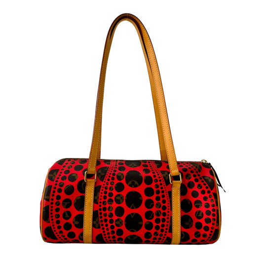 Yayoi Kusama Monogram Pumpkin Dot Papillon Red Shoulder Bag