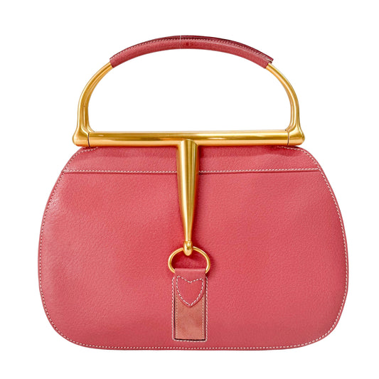 Horsebit Pink Leather Handbag
