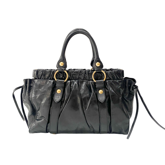 Black Vitello Bauletto Bag
