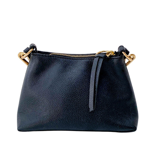 Joan Mini Black Animal Print Leather & Pony Hair Crossbody Bag