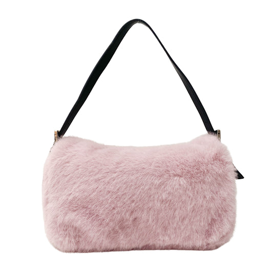 Baguette Candy Pink Lilac Fur Baguette Bag