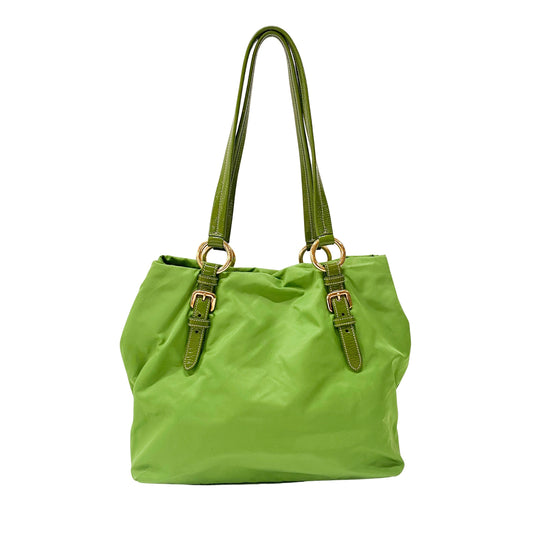 Green Nylon and Bijoux Tote Bag