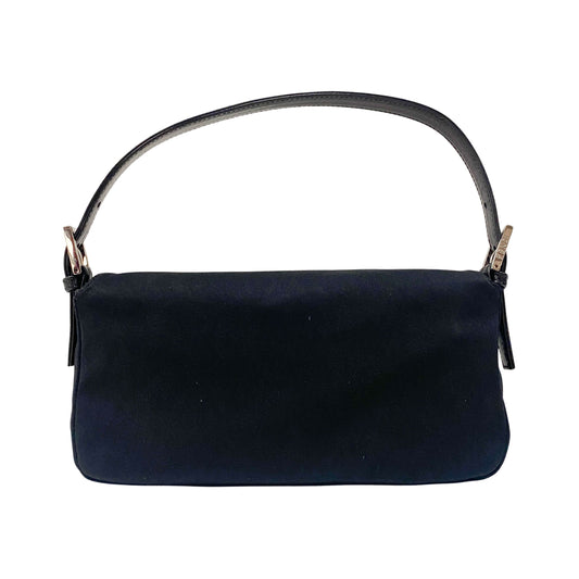 Baguette Black Neoprene Shoulder Bag