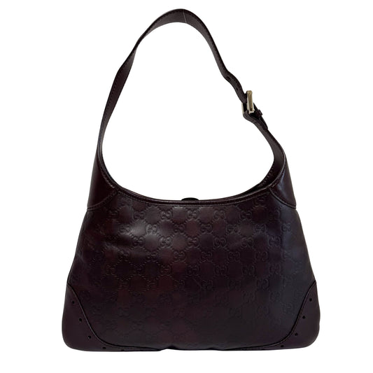 Guccisima Brown Leather Horsebit Jackie Shoulder Bag