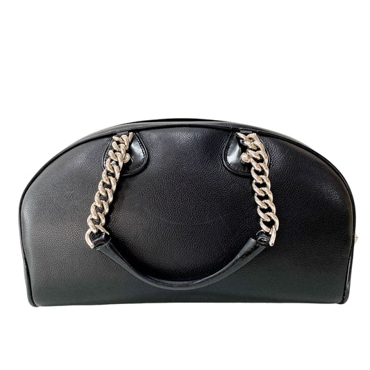 Gambler Dice Black Leather Handbag