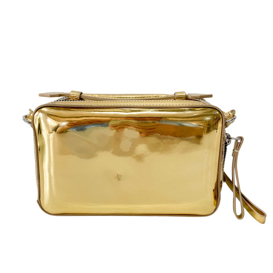 Gold Patent Leather Camera Bag