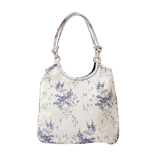 Mini Neutral & Blue "Porcelain" Satin Bag