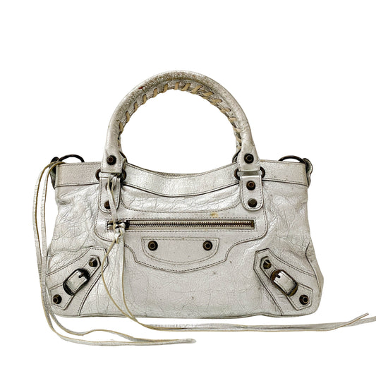 The First Silver Leather 2 Way Bag