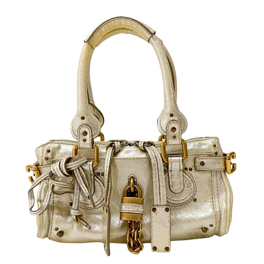 Paddington Mini Gold Leather Shoulder Bag