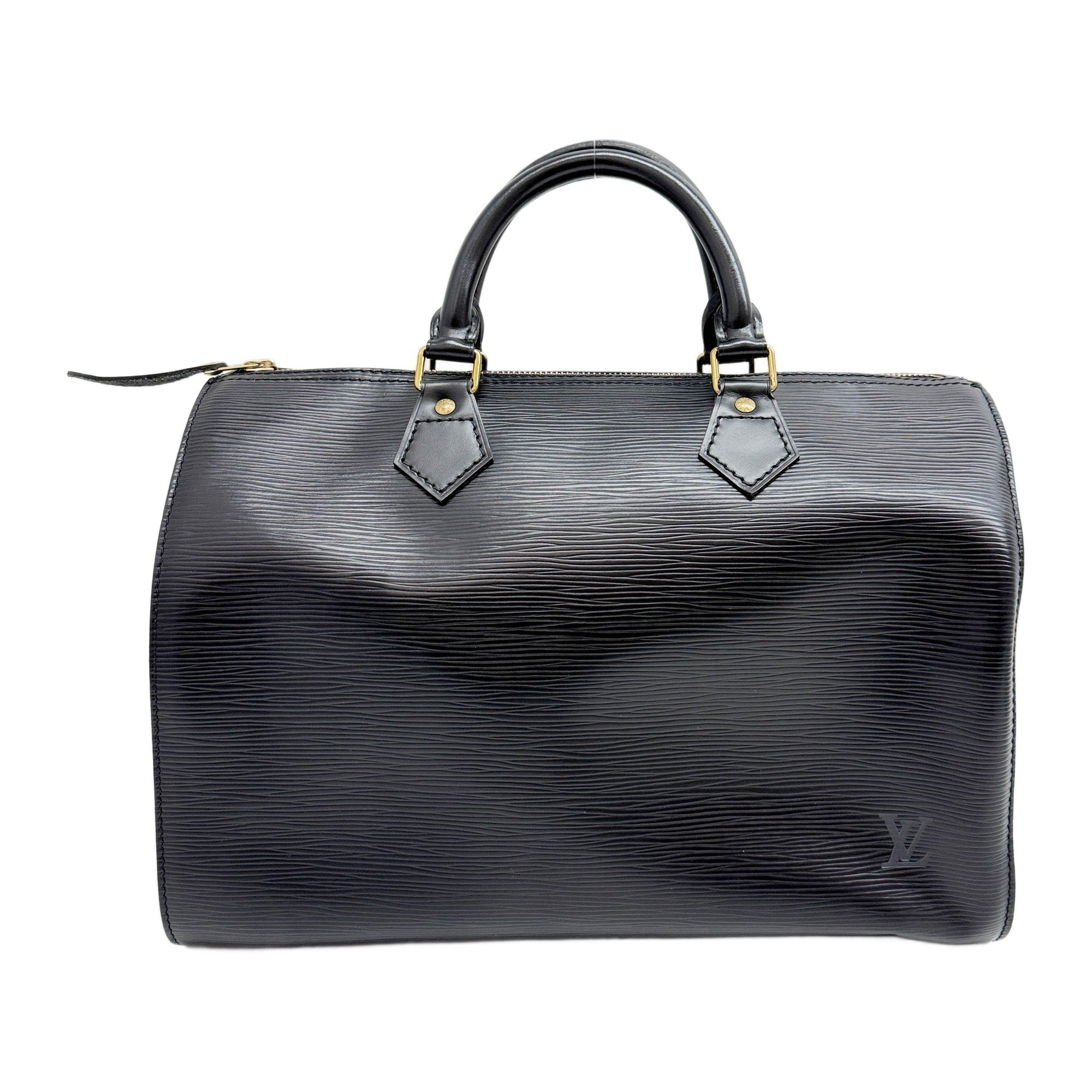 Speedy Black Epi Leather Hand Bag