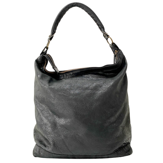 Work Black Leather Tote Bag