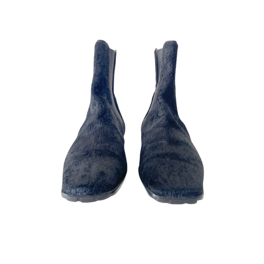 Chanel Size 37 Black Pony Hair Ankle Boots