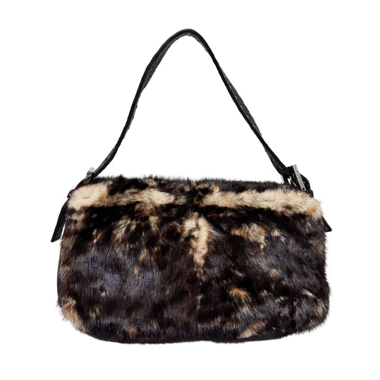 Baguette Brown Fur Selleria Shoulder Bag