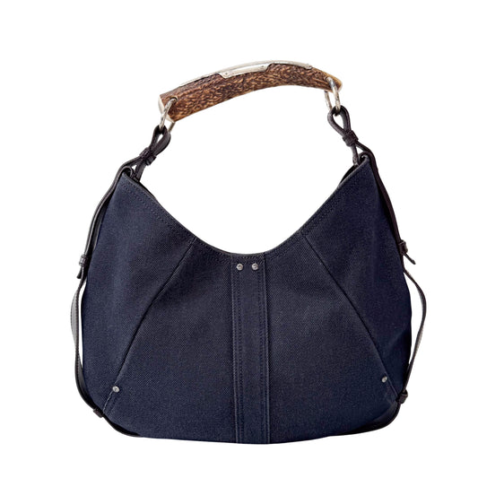 Mombasa Black Denim Shoulder Bag