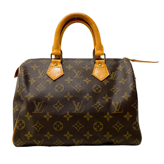 Speedy Monogram 25 Brown Coated Canvas Bag
