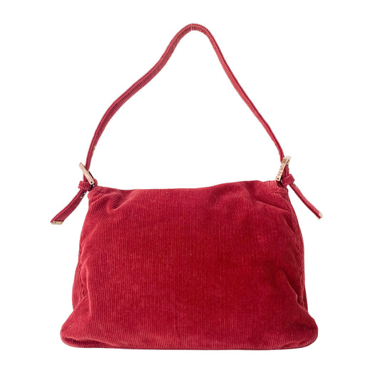 Mamma Baguette Red Corduroy Shoulder Bag