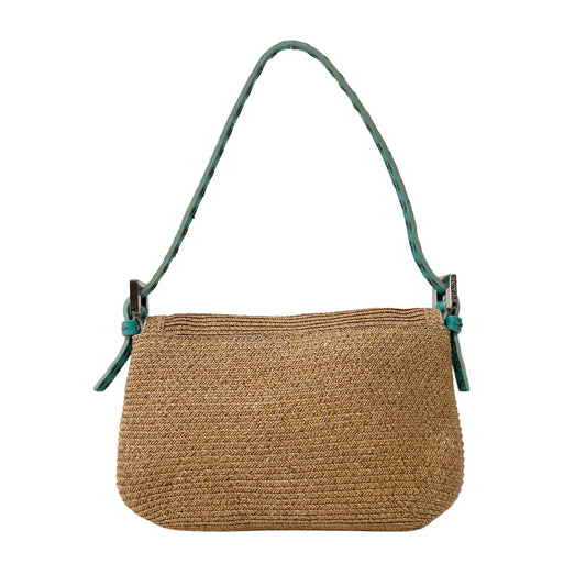Selleria Mini Beige Raffia Shoulder Bag