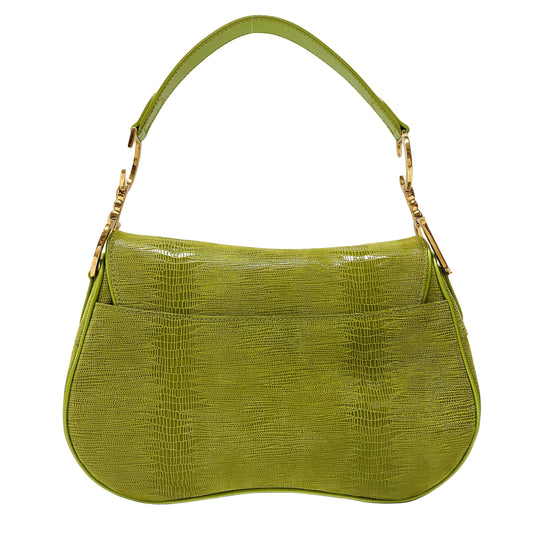 Double Saddle Green Leather