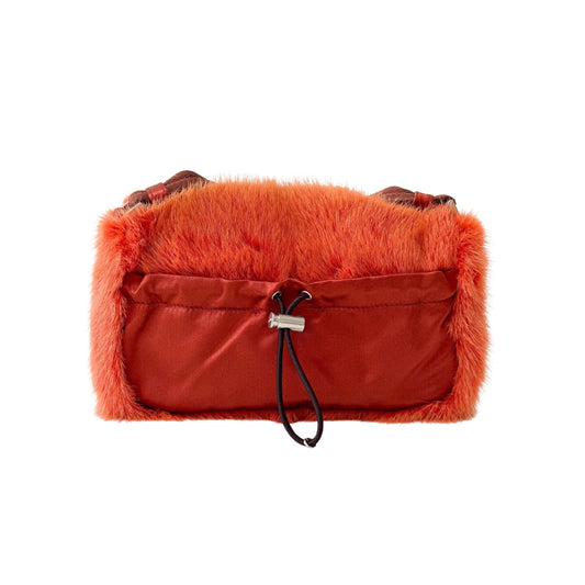 Mini Orange Fur Shoulder Bag