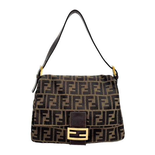 Zucca Mamma Baguette Brown Canvas Shoulder Bag